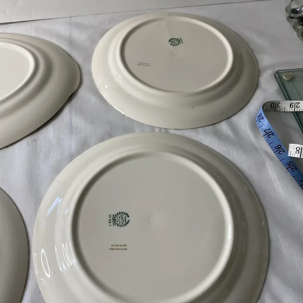 Taylor Smith Taylor 10521 Homestead Collection 22 Kt Gold 3 plates/1 platter